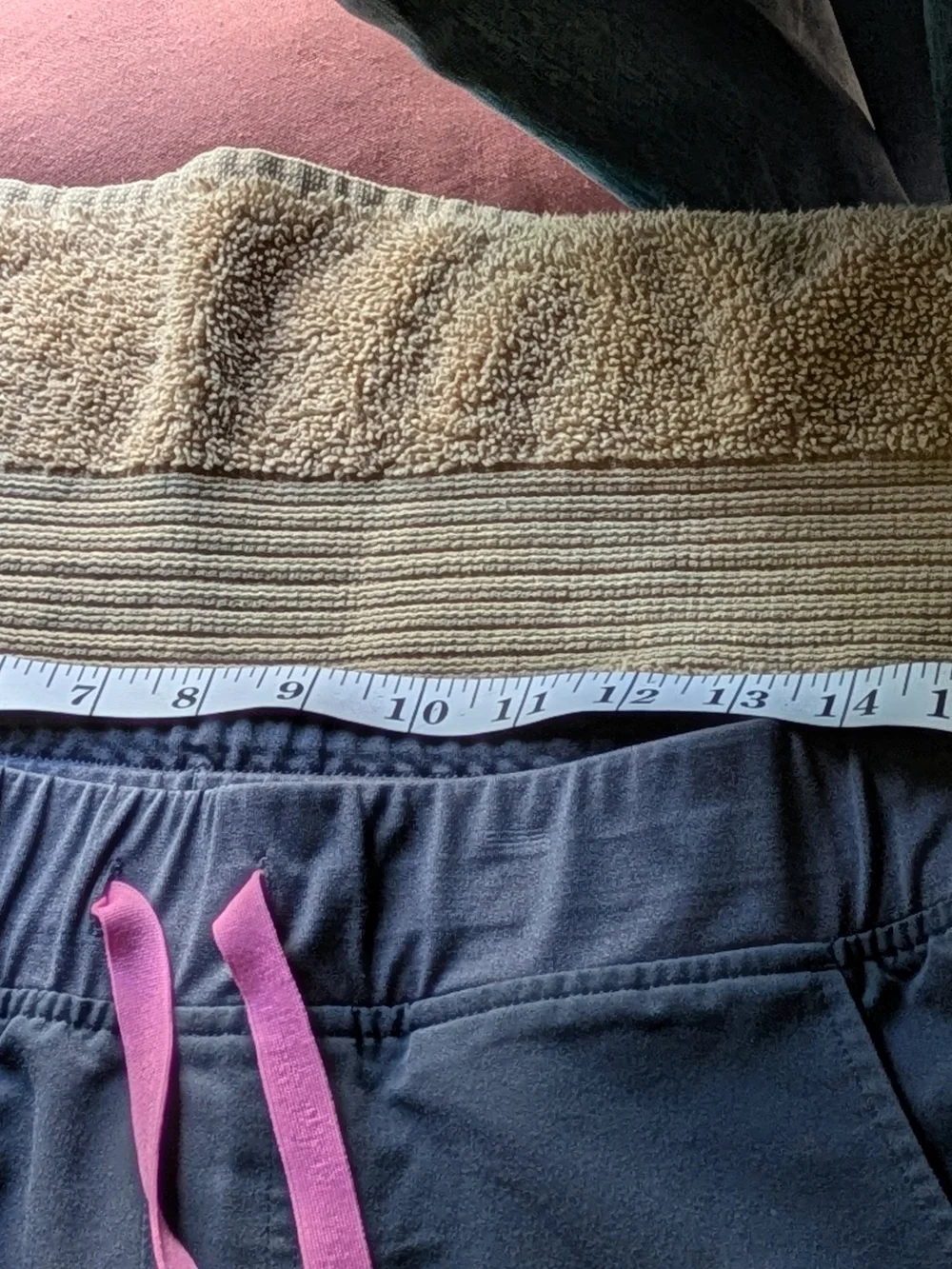 Figs Men's Gray Scrub Pants with Pink Drawstring Sz L/P